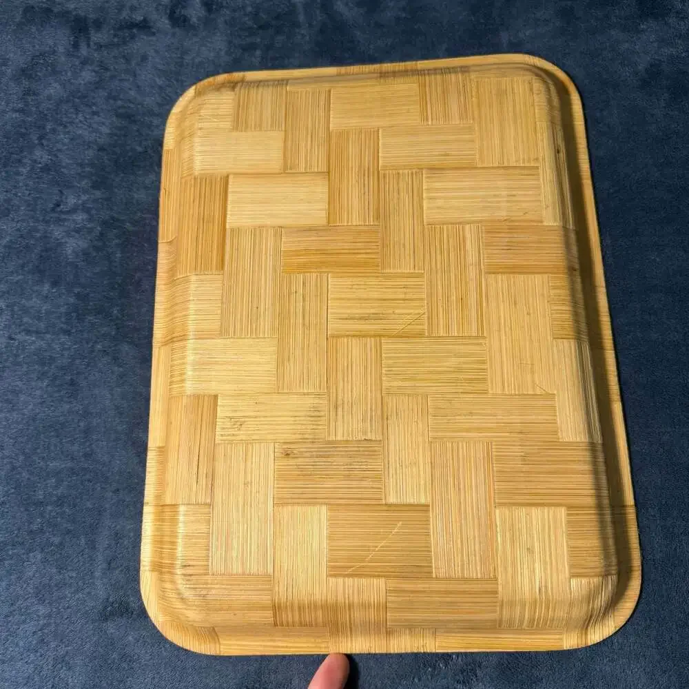 Vintage Automobili E Velocipedi F.lli Marchand Piacenza Woven Bamboo ServingTray